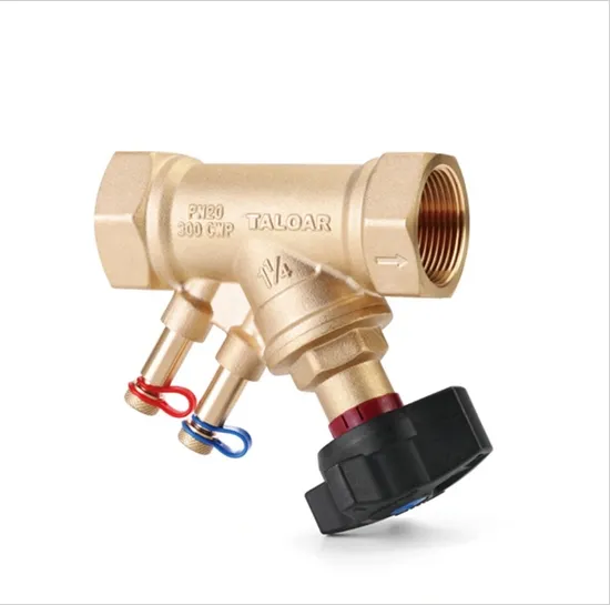 Handwheel HVAC Low-Resistance Y-Shaped Brass Hand-Regulated Balance Regulating Valve